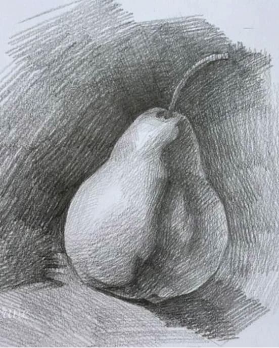 Teen Draw 3-17 Shaded Pear Shaded Pear drawing