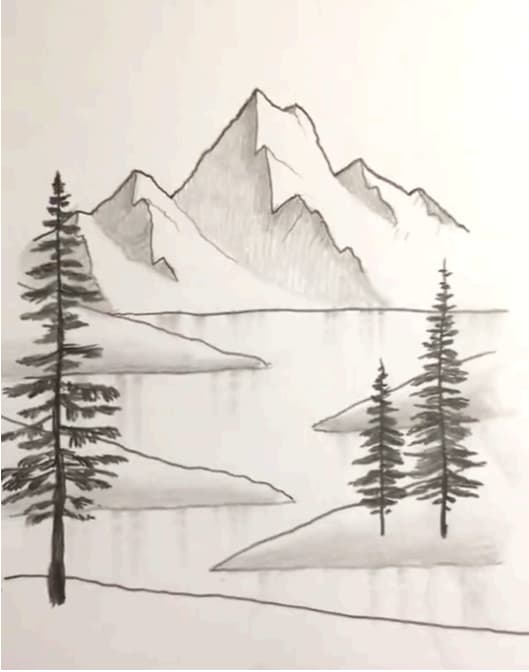 Teen Draw 4-28 Mountainscape Mountainscape drawing