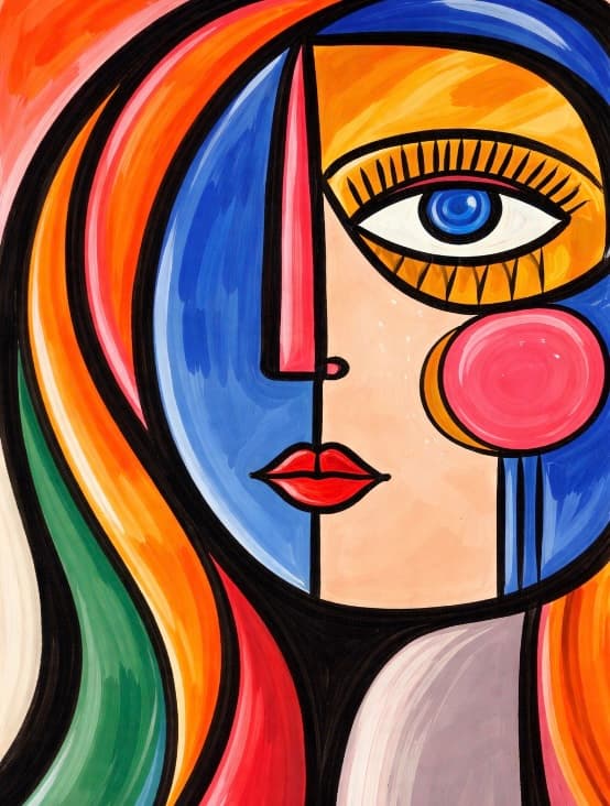 Modern Cubist Portrait Painting