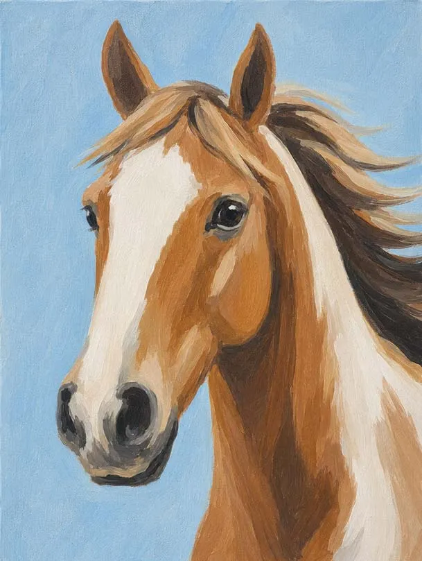 Sarah H. & Mother, Horse Painting Private Lesson